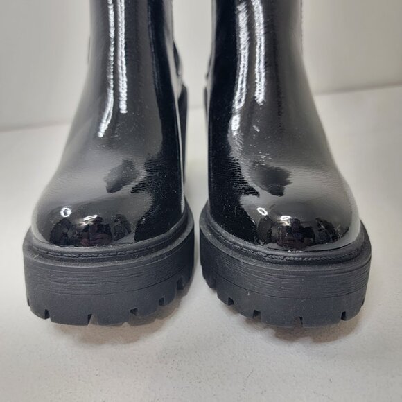 Soda Womens Black Chunky Platform Ankle Boots Size 6 Slip On Y2K Grunge Neutral - Picture 7 of 13